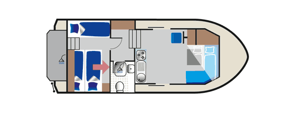 Kormoran 940 Grundriss Grundriss des Hausbootes Primus Kormoran 940