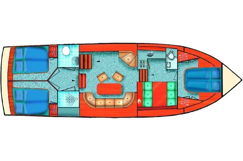 Hausboot Babro Beluga 1250 AK Grundriss